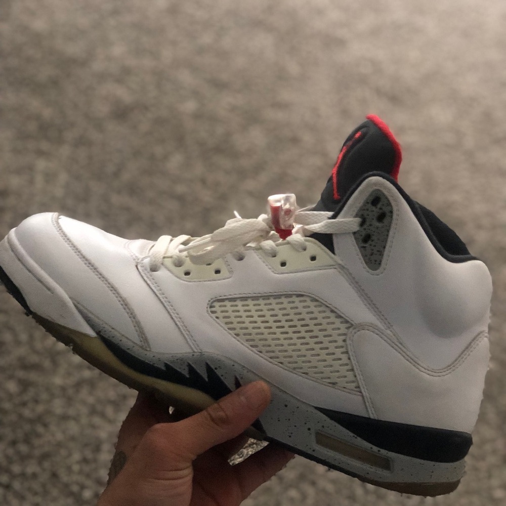 Nike Air Jordan 5 White and Black Sneakers